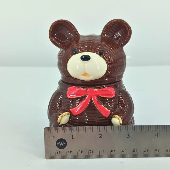 VTG 1979 OTAGIRI Bear Cookie Jar & Sugar Jar Set Ceramic Japan Handpainted - Picture 15 of 16
